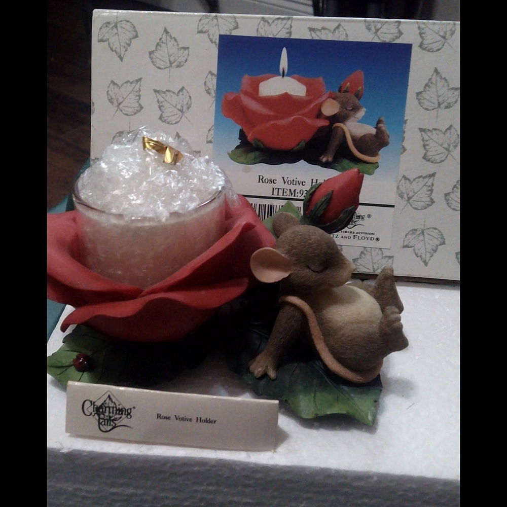 Charming tails rose votive holder